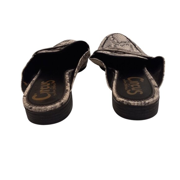 Sam Edelman Circus Size 9M Hal Womens Snake Print Slip On Loafers Mules Vegan - Picture 3 of 9